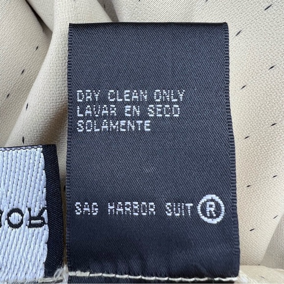 Size 14 Sag Harbor Beige Pinstriped Dress Pants Stretch Waistband Large - Picture 8 of 8